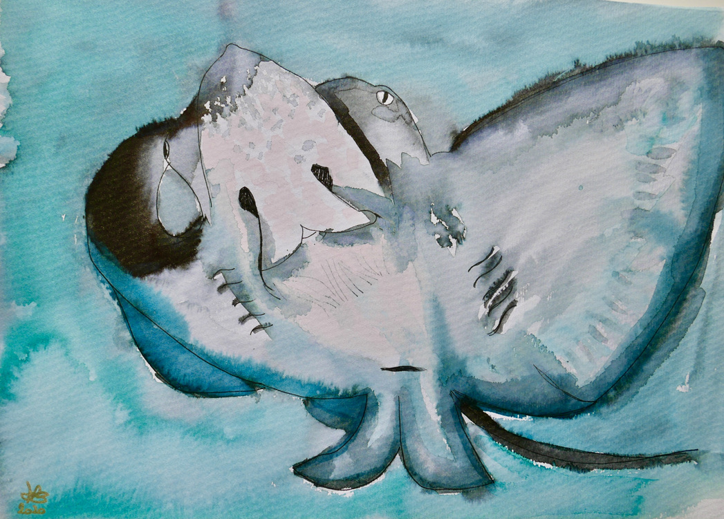 Painting of a manta ray